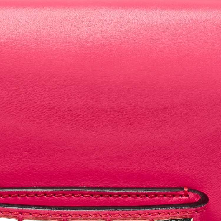 Pre Owned Valentino Pink Leather Rockstud Va Va Voom Chain Clutch
