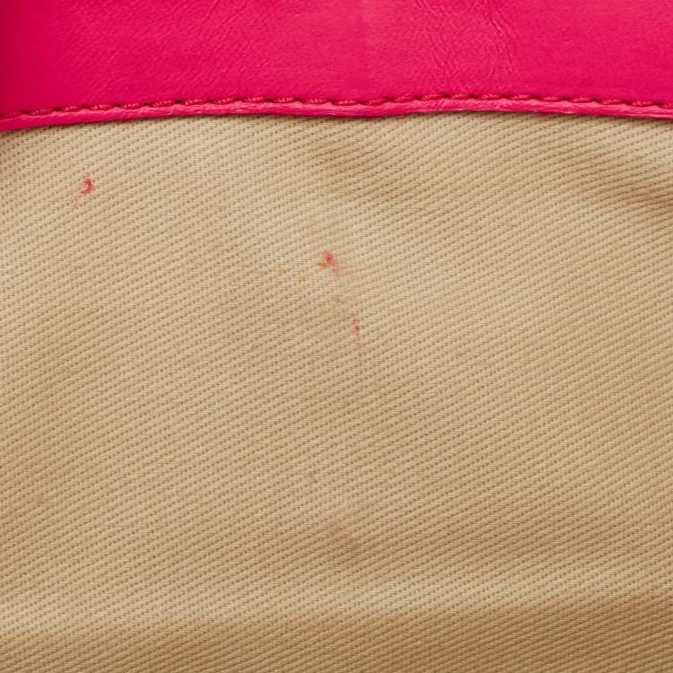Pre Owned Valentino Pink Leather Rockstud Va Va Voom Chain Clutch