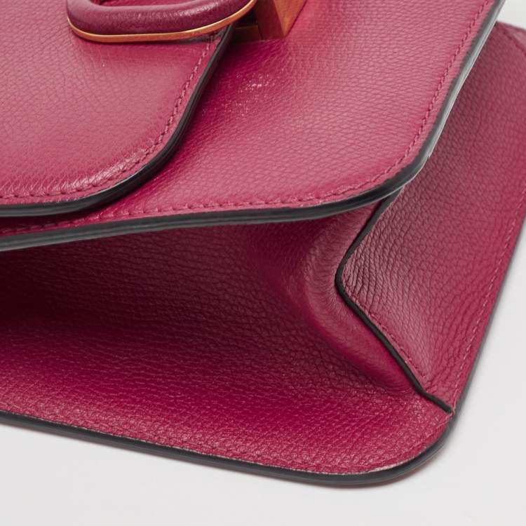 Pre Owned Valentino Burgundy Leather Small VSling Shoulder Bag