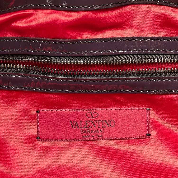 Pre Owned Valentino Multicolor Satin and Patent Leather Petale Rose Tote