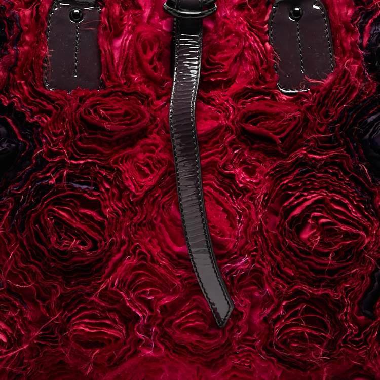 Pre Owned Valentino Multicolor Satin and Patent Leather Petale Rose Tote