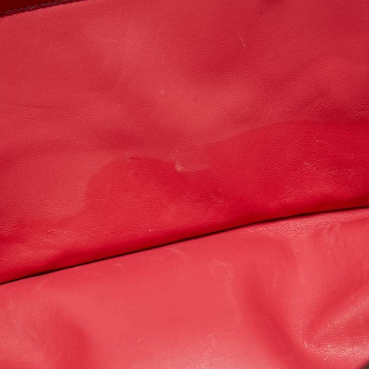 Pre Owned Valentino Tri Color Polka Dot Leather Carmen Shopper Tote 