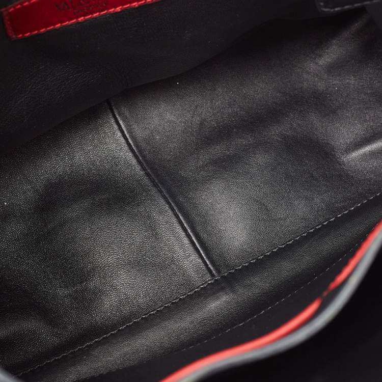 Pre Owned Valentino Tricolor Leather Medium Mime Top Handle Bag