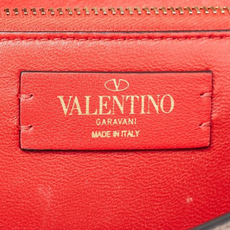 Pre Owned Valentino Beige Leather Small VSling Top Handle Bag