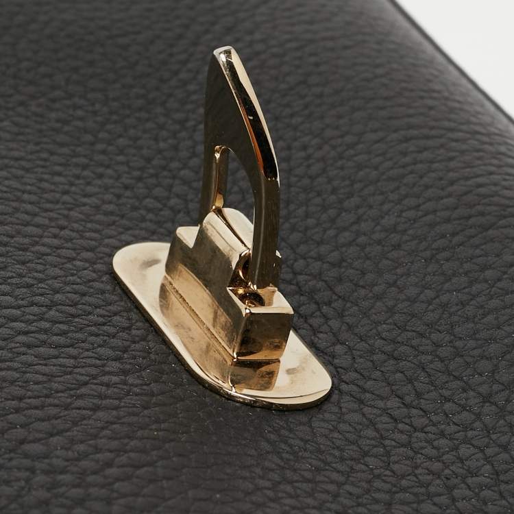 Pre Owned Valentino Black Leather Rockstud Flap Crossbody Bag