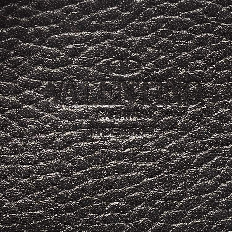 Pre Owned Valentino Black Leather Rockstud Flap Crossbody Bag