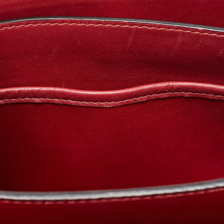 Pre Owned Valentino Red Leather Rockstud Top Handle Bag