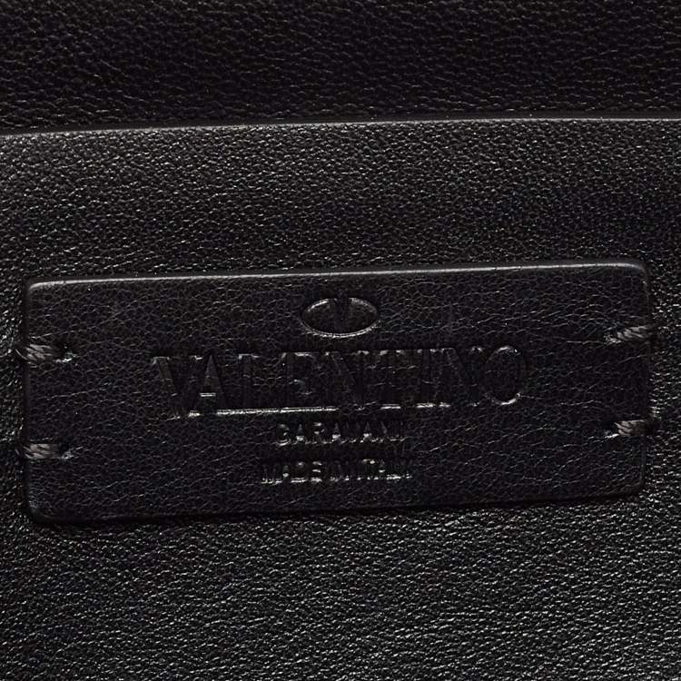 Pre Owned Valentino Black Leather VSling Crossbody Bag