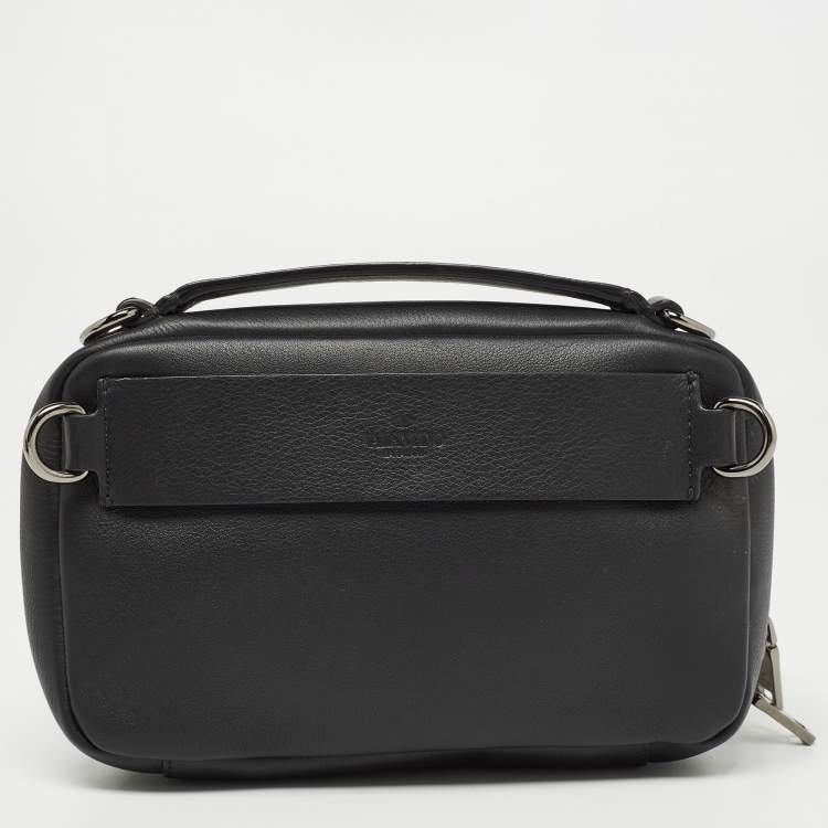 Pre Owned Valentino Black Leather VSling Crossbody Bag