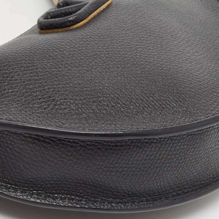 Pre Owned Valentino Black Leather Mini VLogo Hobo