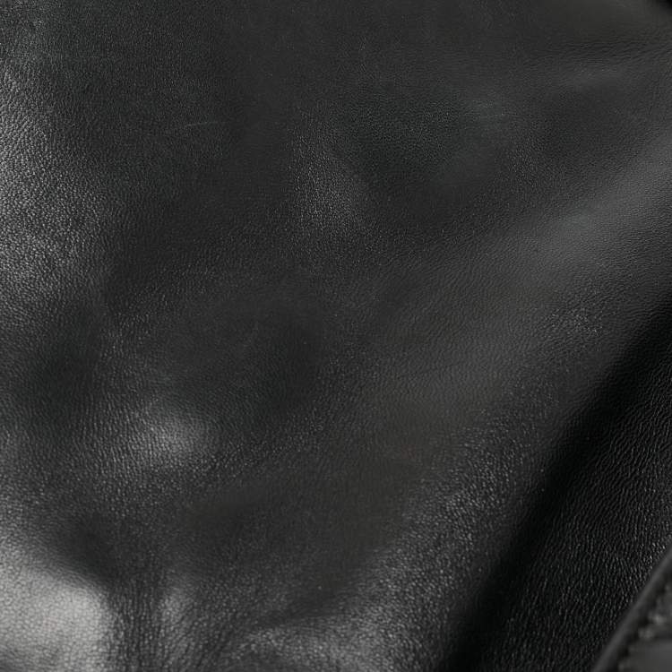 Pre Owned Valentino Black Quilted Leather Medium Candystud Top Handle Bag