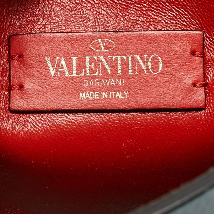 Pre Owned Valentino Blue Leather Rockstud Flip Lock Flap Messenger Bag