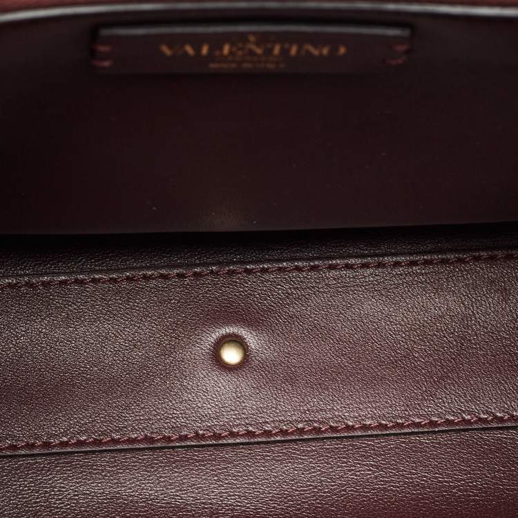 Pre Owned Valentino Light Blue Leather Small Jewel Embellished VSling Top Handle Bag