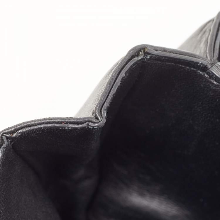 Pre Owned Valentino Black Leather Va Va Voom Crystals Clutch
