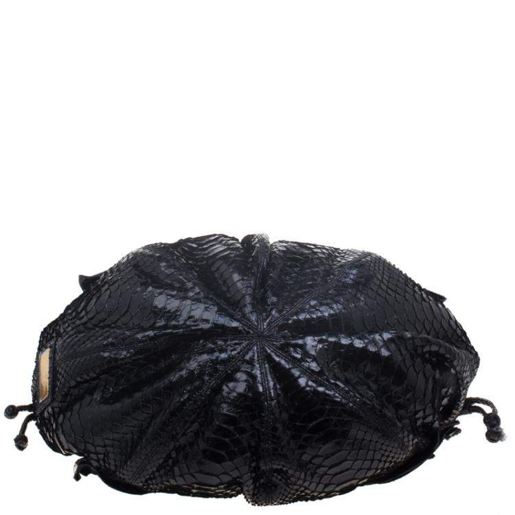 Pre Owned Valentino Black Python Hobo