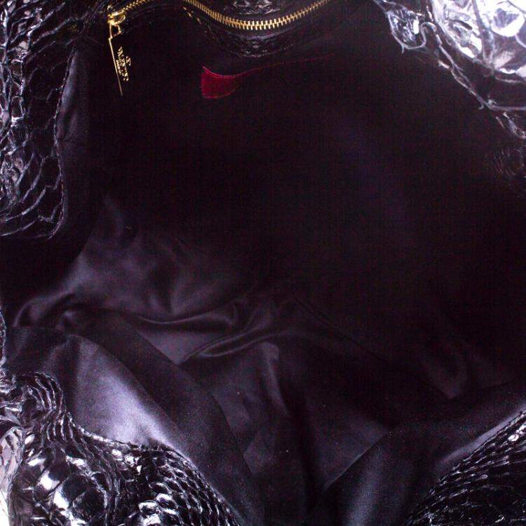Pre Owned Valentino Black Python Hobo