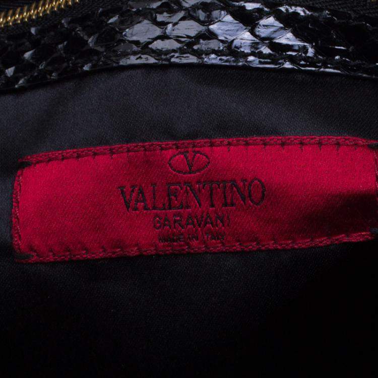 Pre Owned Valentino Black Python Hobo