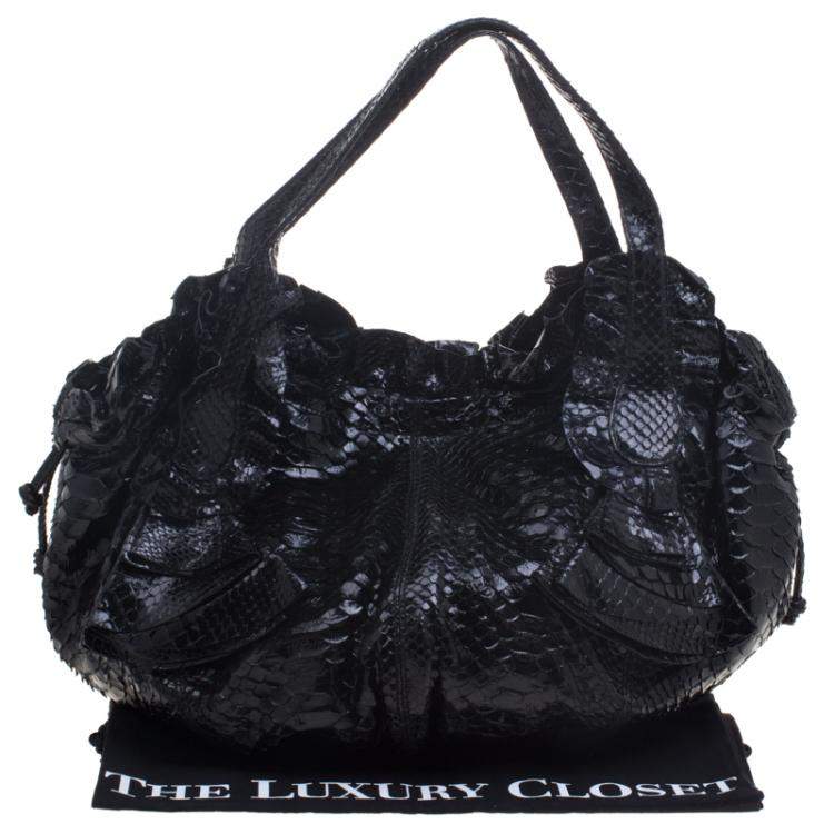Pre Owned Valentino Black Python Hobo