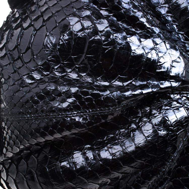 Pre Owned Valentino Black Python Hobo
