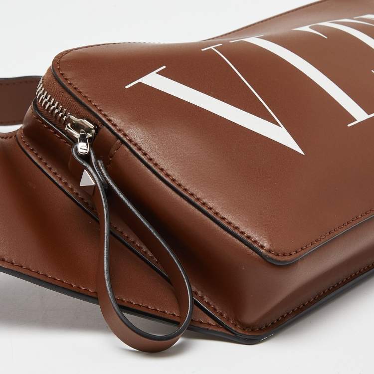 Pre Owned Valentino Brown Leather VLTN Belt Bag