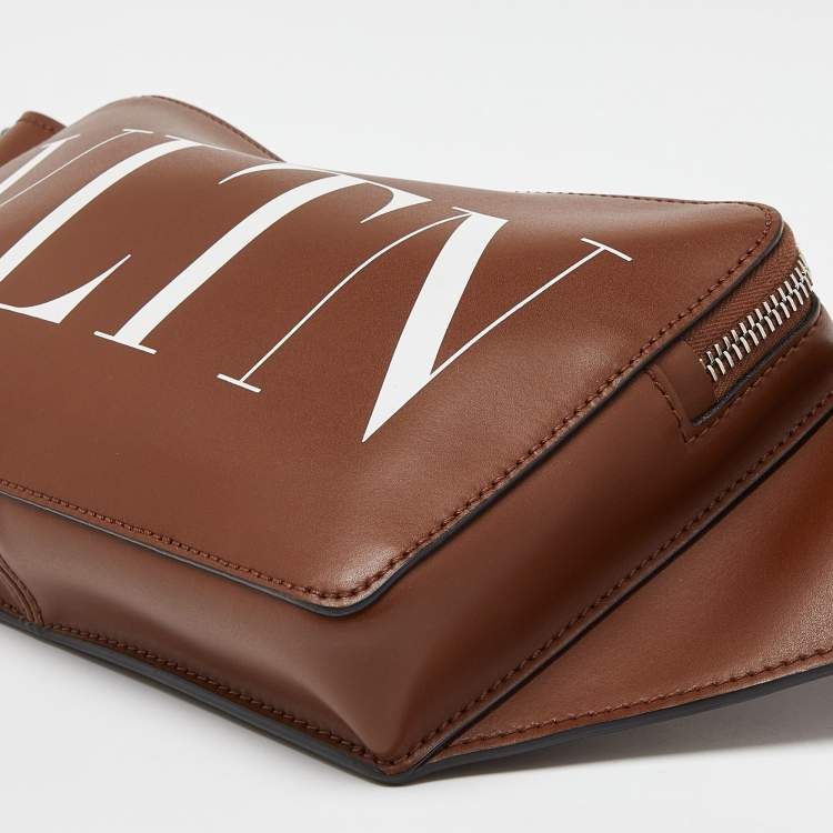 Pre Owned Valentino Brown Leather VLTN Belt Bag
