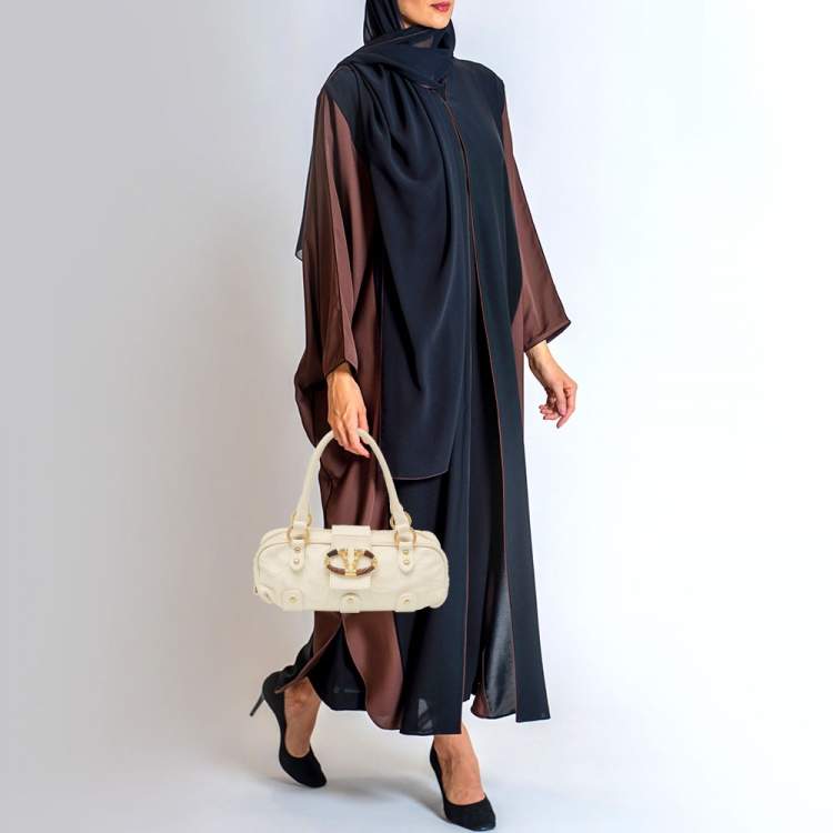 Pre Owned Valentino Off White Leather Mini Catch Satchel