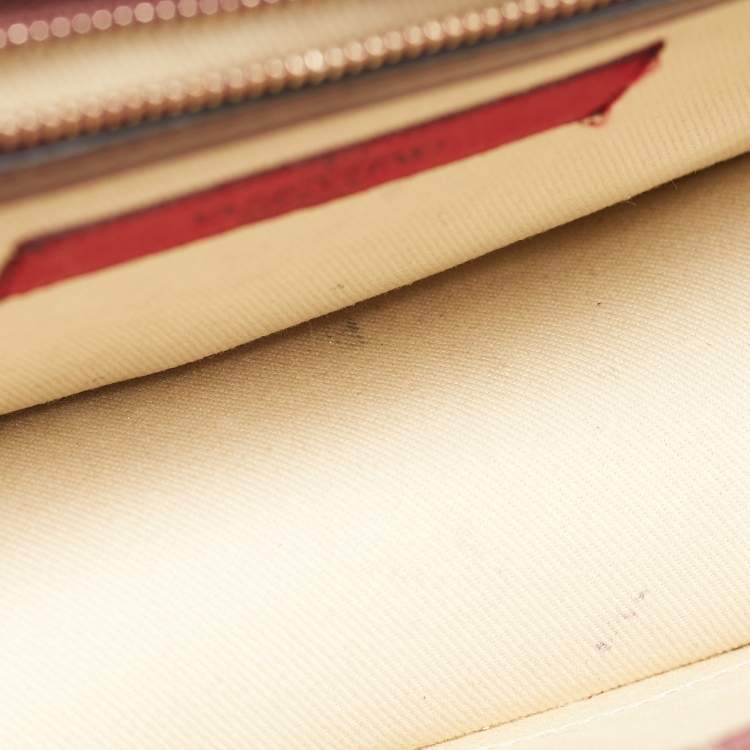 Pre Owned Valentino Burgundy Leather Medium Rockstud Glam Lock Flap Bag