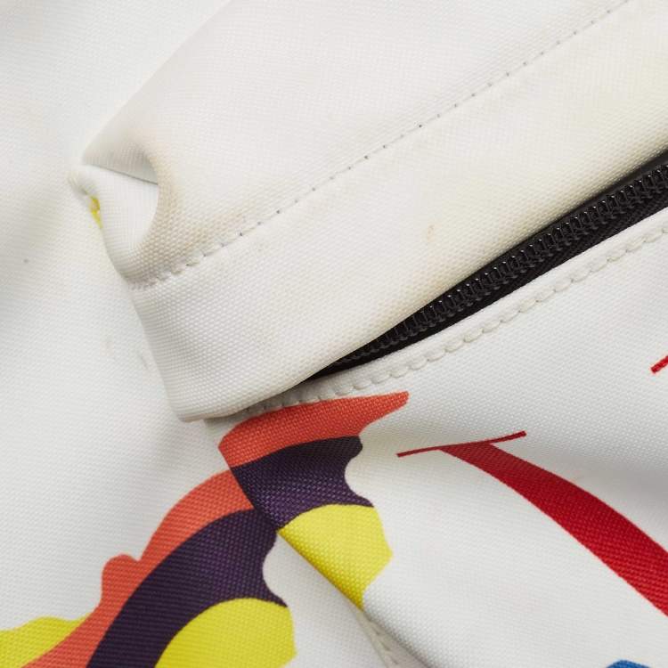 Pre Owned Valentino Multicolor Camo Print Nylon VLTN Logo Backpack