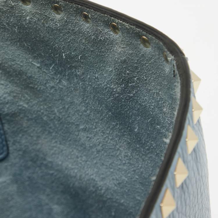 مملوكة مسبقًا Valentino Light Blue Leather Rockstud Tote