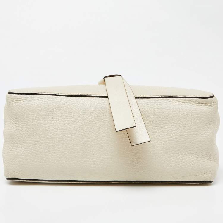 مملوكة مسبقًا Valentino Cream Leather Vring Flap Top Handle Bag