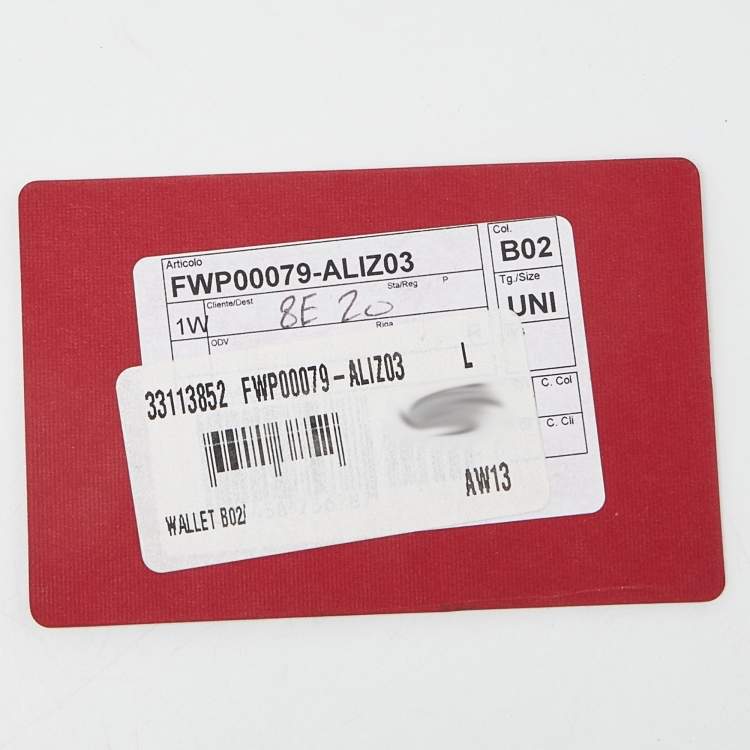 Pre Owned Valentino Blue Lizard Rockstud Zip Around Wallet