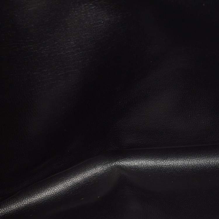Pre Owned Valentino Black/Red Leather Logo Embossed Oversized Clutch Bag