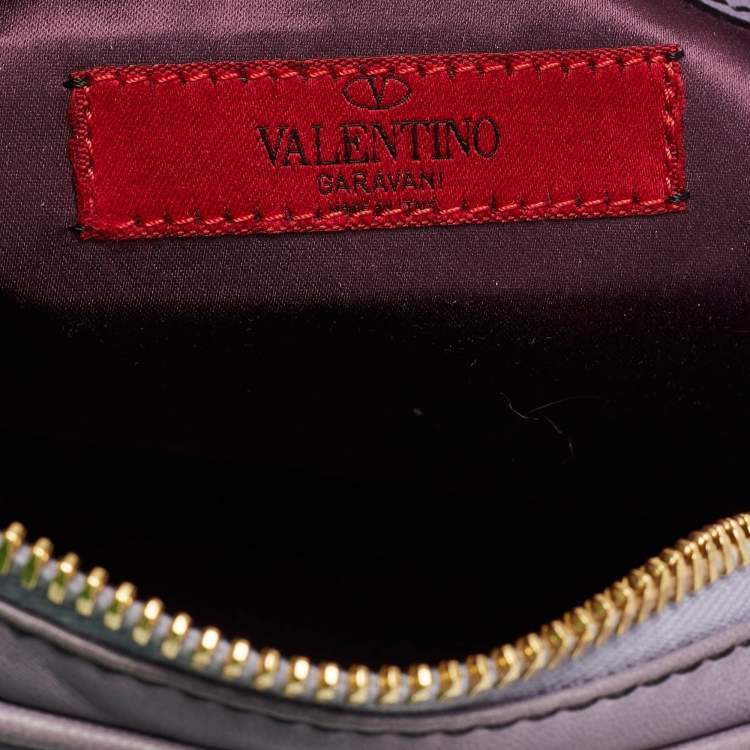 Pre Owned Valentino Purple Leather Bow Satchel