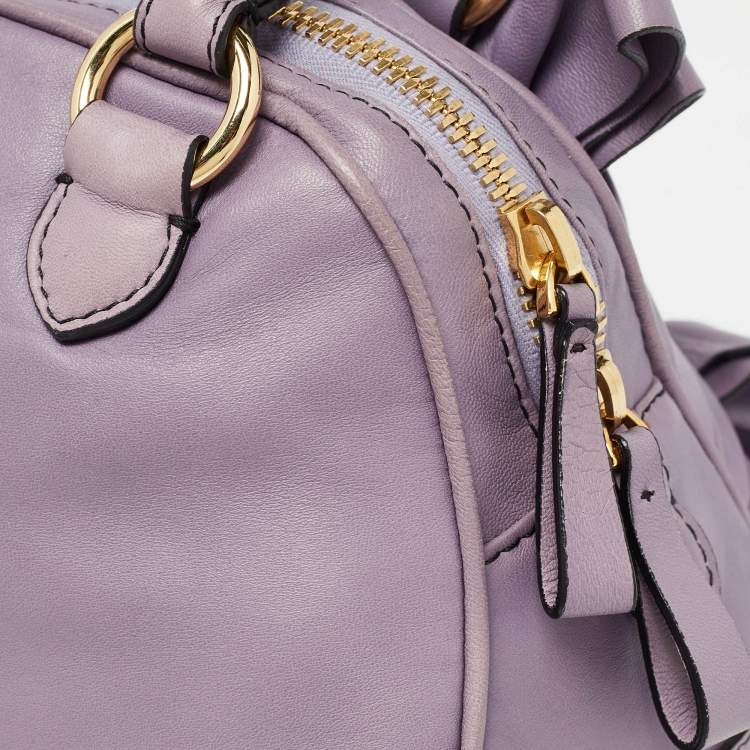 Pre Owned Valentino Purple Leather Bow Satchel