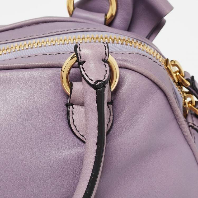 Pre Owned Valentino Purple Leather Bow Satchel