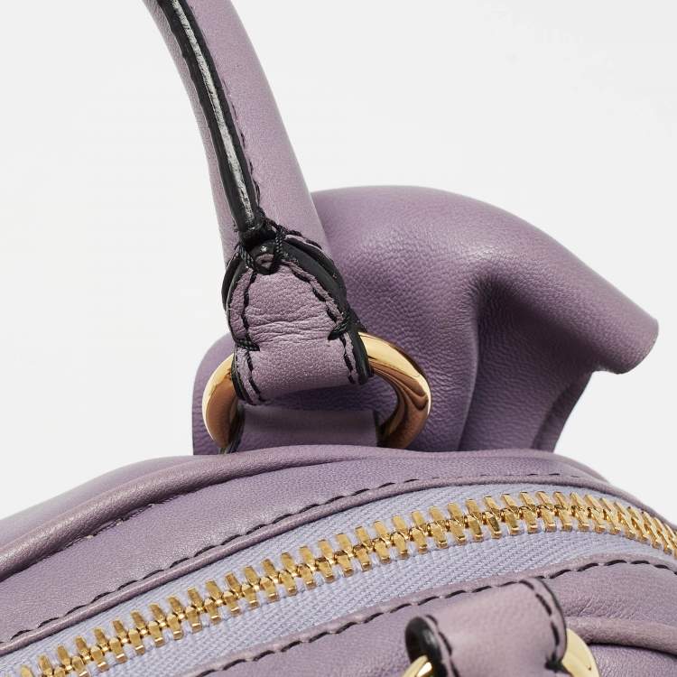 Pre Owned Valentino Purple Leather Bow Satchel