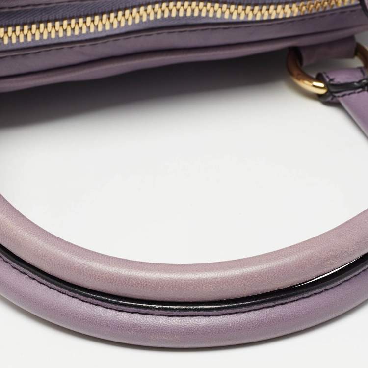 Pre Owned Valentino Purple Leather Bow Satchel