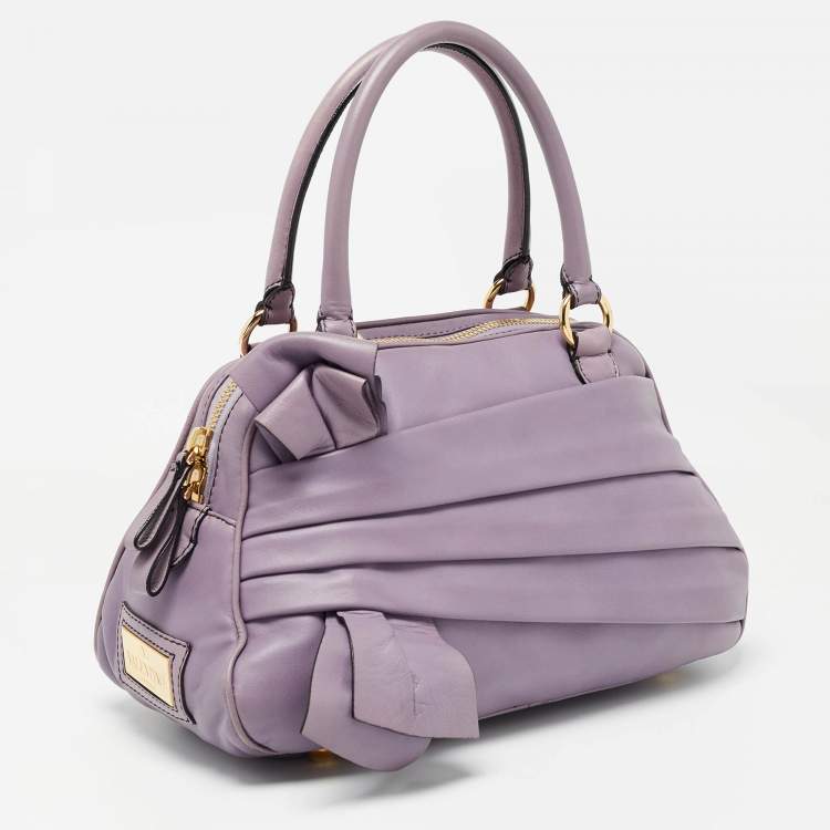 Pre Owned Valentino Purple Leather Bow Satchel