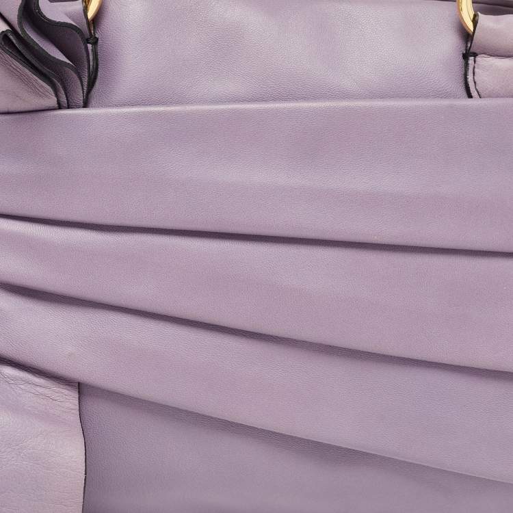 Pre Owned Valentino Purple Leather Bow Satchel