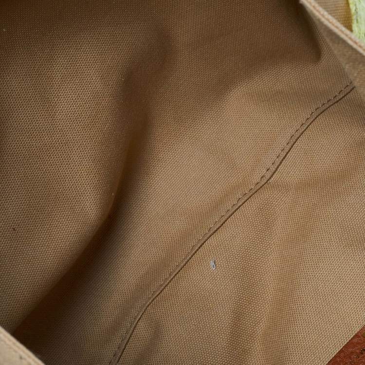 Pre Owned Valentino Tri Color Glamorous Lace, Canvas and Leather Reversible Tote