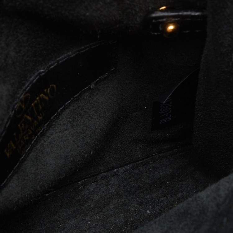 Pre Owned Valentino Black Leather My Rockstud Crossbody Bag