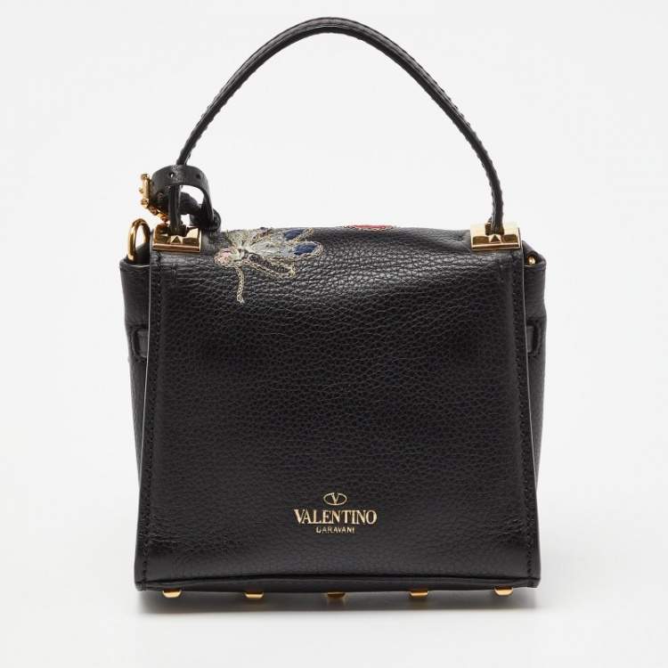 Pre Owned Valentino Black Leather My Rockstud Crossbody Bag