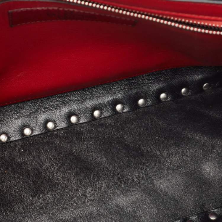 Pre Owned Valentino Silver Quilted Leather Large Rockstud Spike Top Handle Bag