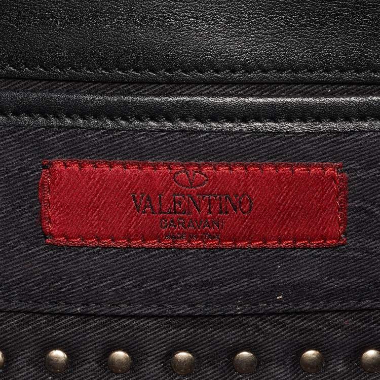 Pre Owned Valentino Black Leather Rockstud Bangle Clutch