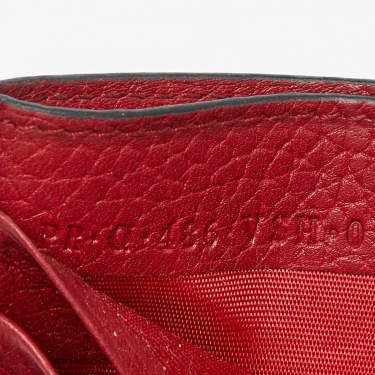 Pre Owned Valentino Red Leather Rockstud Card Holder