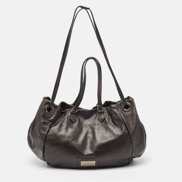 Pre Owned Valentino Metallic Leather Beaded Embellished Tote