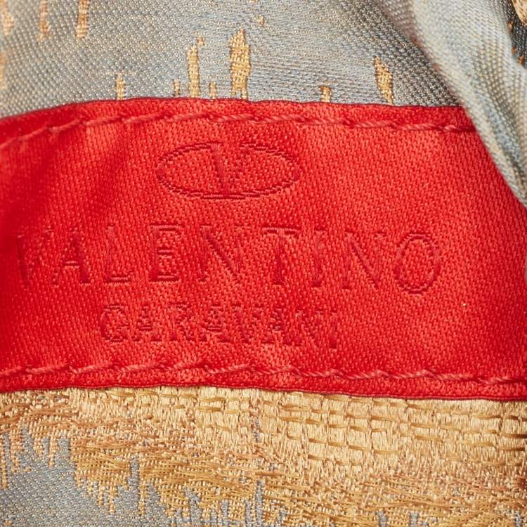 Pre Owned Valentino Black Fur Floral Applique Frame Chain Clutch