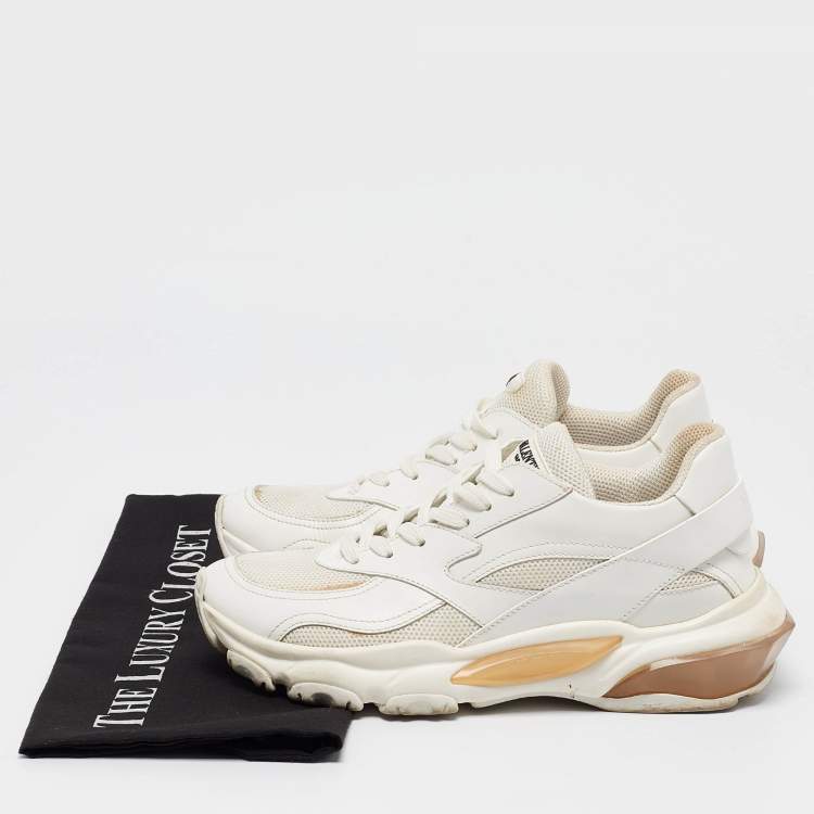 Pre Owned Valentino White Leather and Mesh Climbers Sneakers Size 37.5
