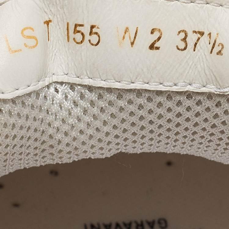 Pre Owned Valentino White Leather and Mesh Climbers Sneakers Size 37.5