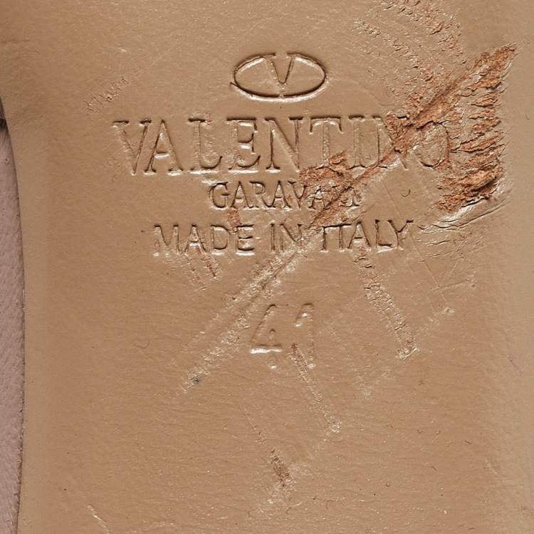 Pre Owned Valentino Dusty Pink Leather Rockstud Ankle Strap Pumps Size 41